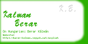kalman berar business card
